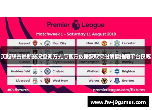 英超联赛最新赛况查询方式与官方数据获取实时解读指南平台权威